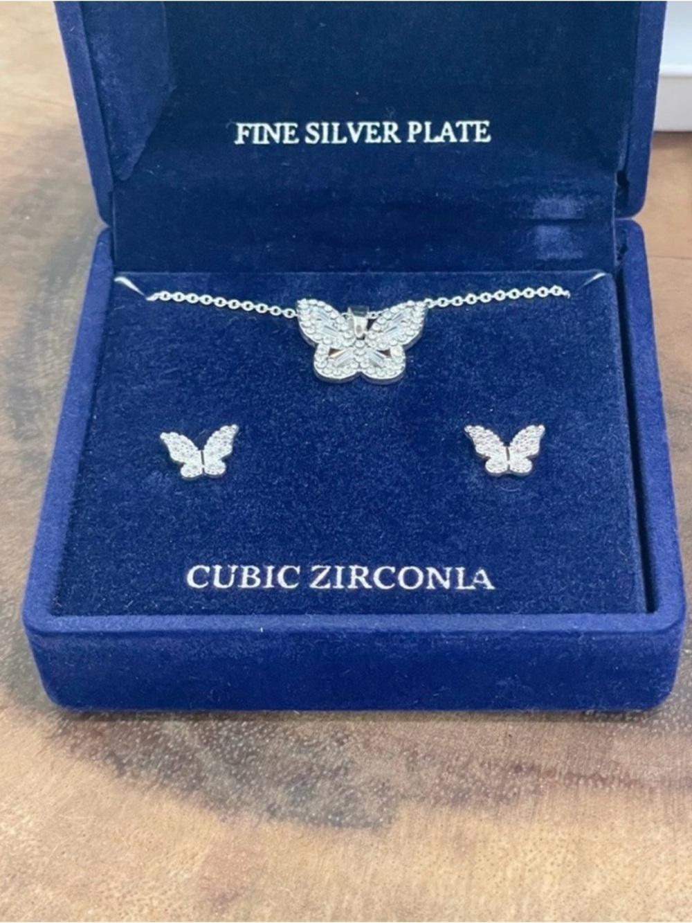 Fine Silver Plate Butterfly Necklace - Picture 2 of 2